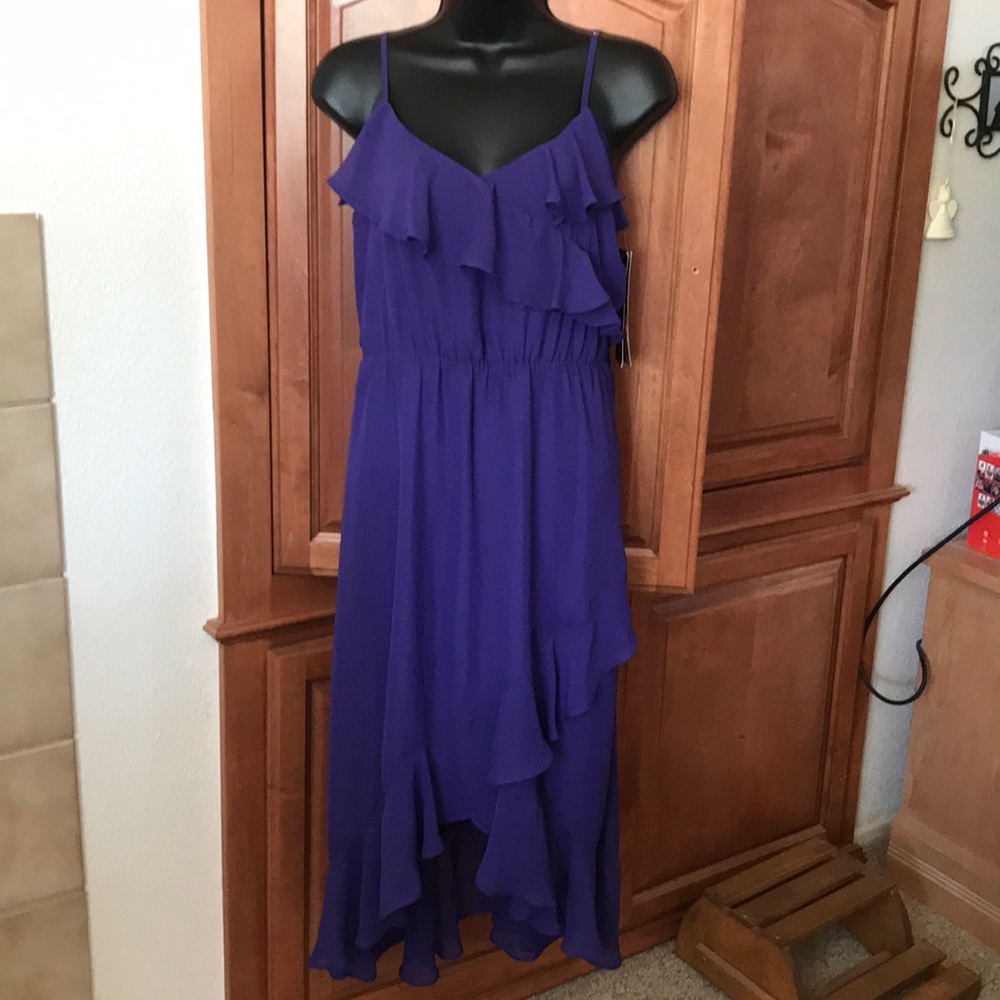 Sofia by Sofia Vergara Purple Ruffled Tiered Sundress